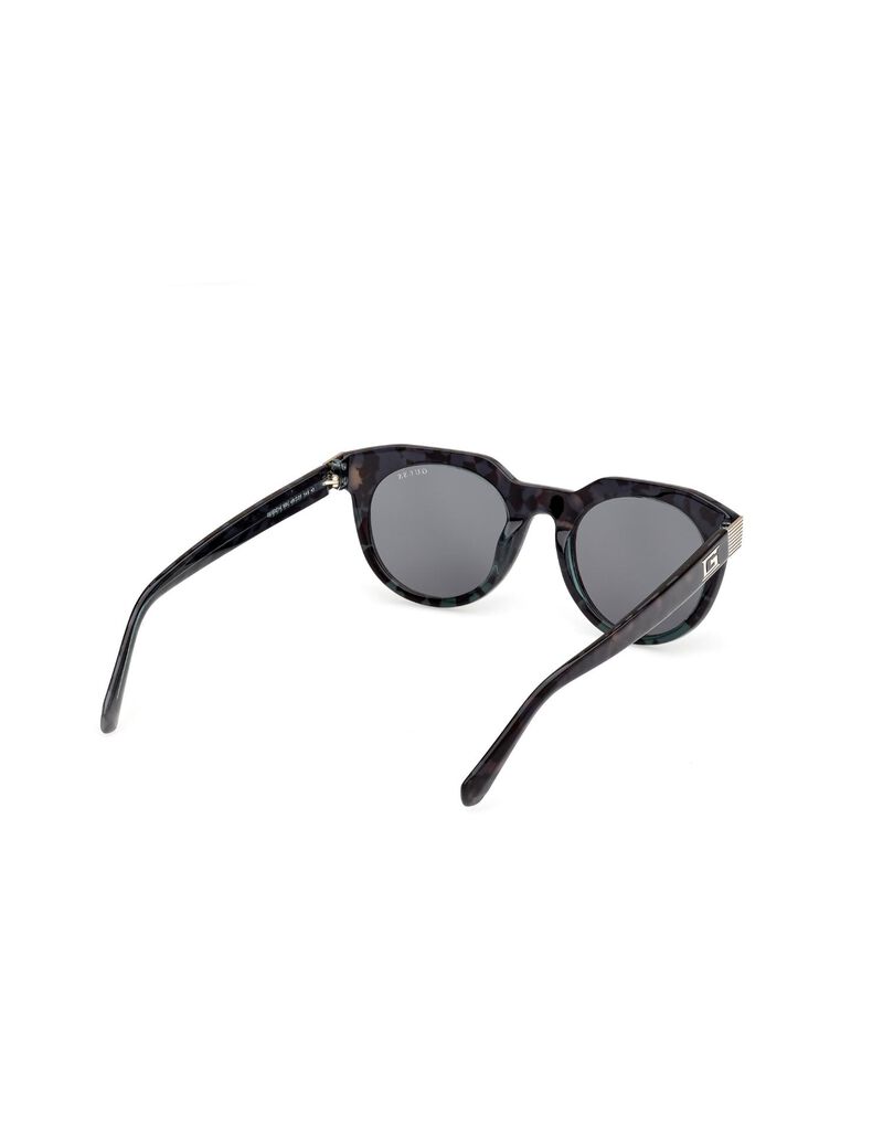 Round dark green sunglasses