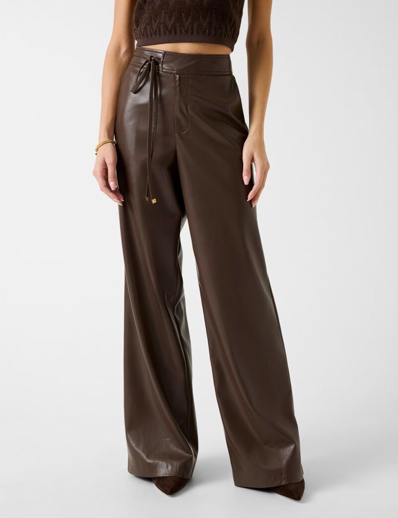 Marciano faux-leather wide-leg pants
