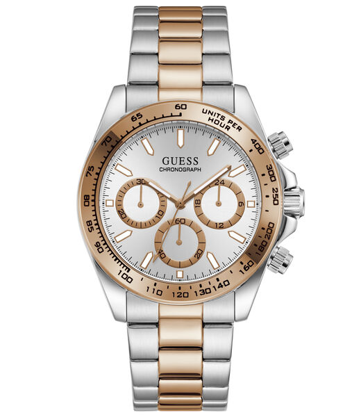 Mens 2T Silver/Rose Gold Tone Round Analog Watch