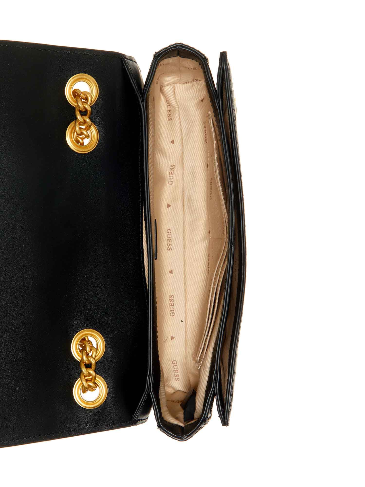 GUESS Lovide Borsa Convertible Crossbody In Ecopelle, Colore Stone, Autunno Inverno - 5