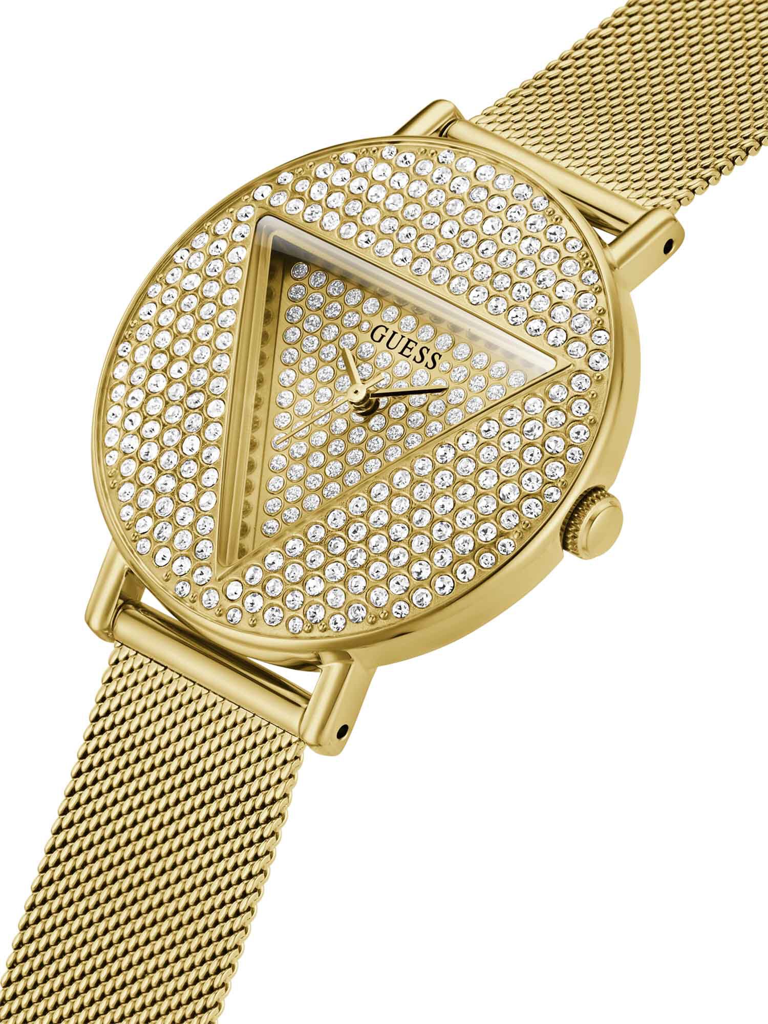 Shop GUESS Online Gold tone Mesh Analog Watch