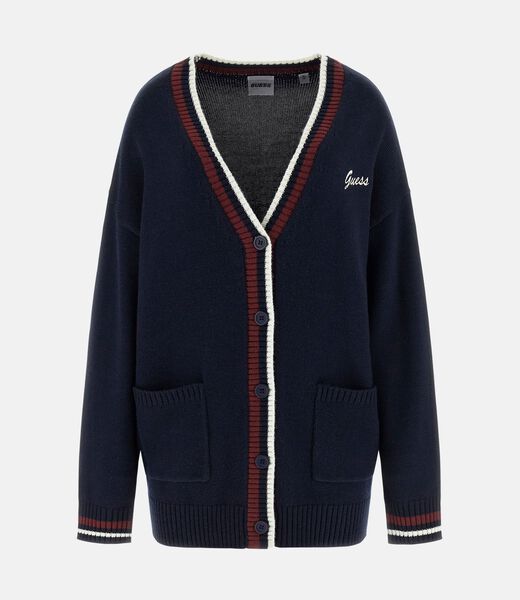 Wool-blend long cardigan