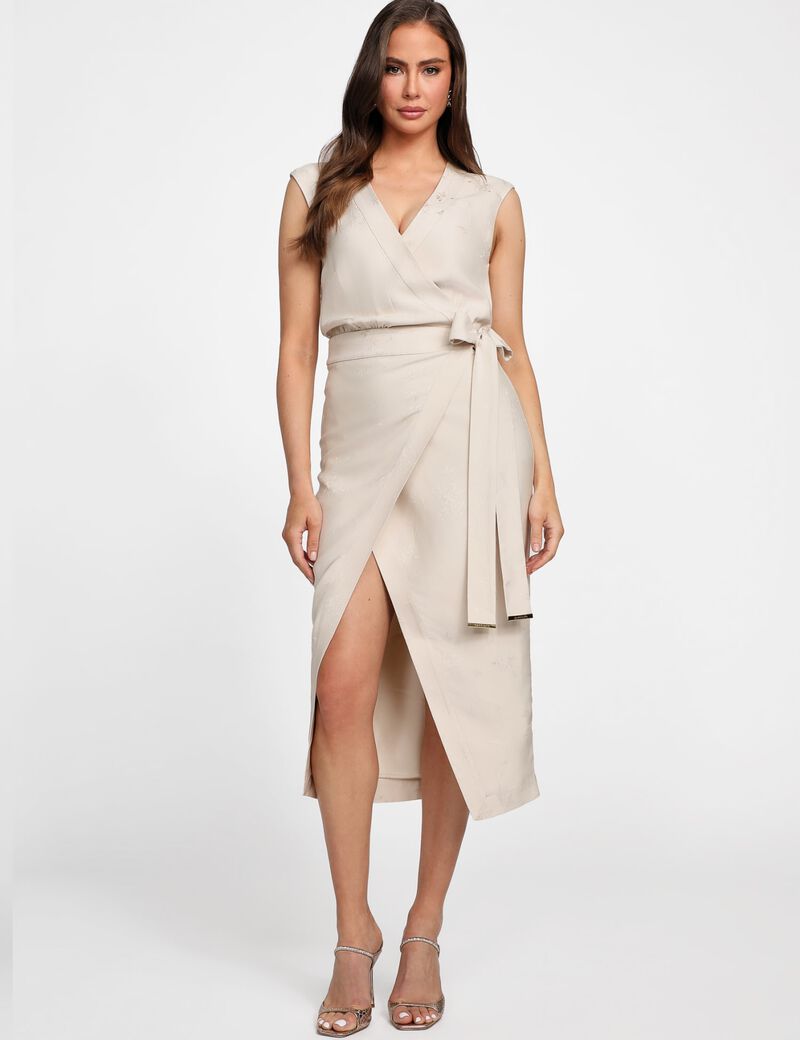 فستان مارسيانو متوسط ​​الطول من قماش الجاكار