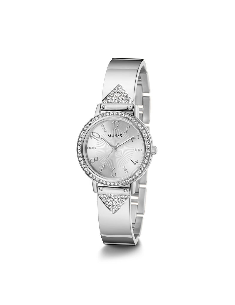 ساعة تناظرية فضية