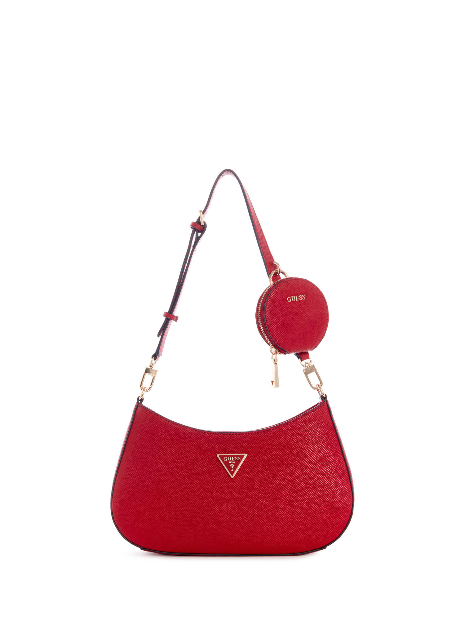 Shop GUESS Alexie Top Zip Shoulder Bag, Red | GUESS UAE