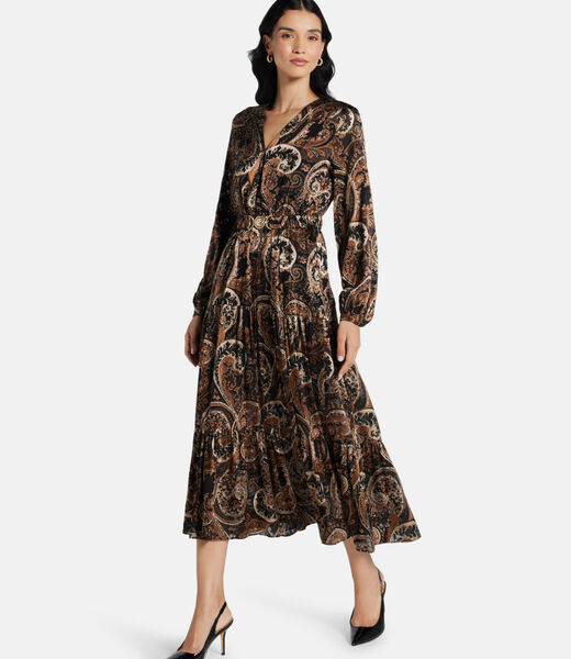 CLARISSE BELTED LONG DRESS