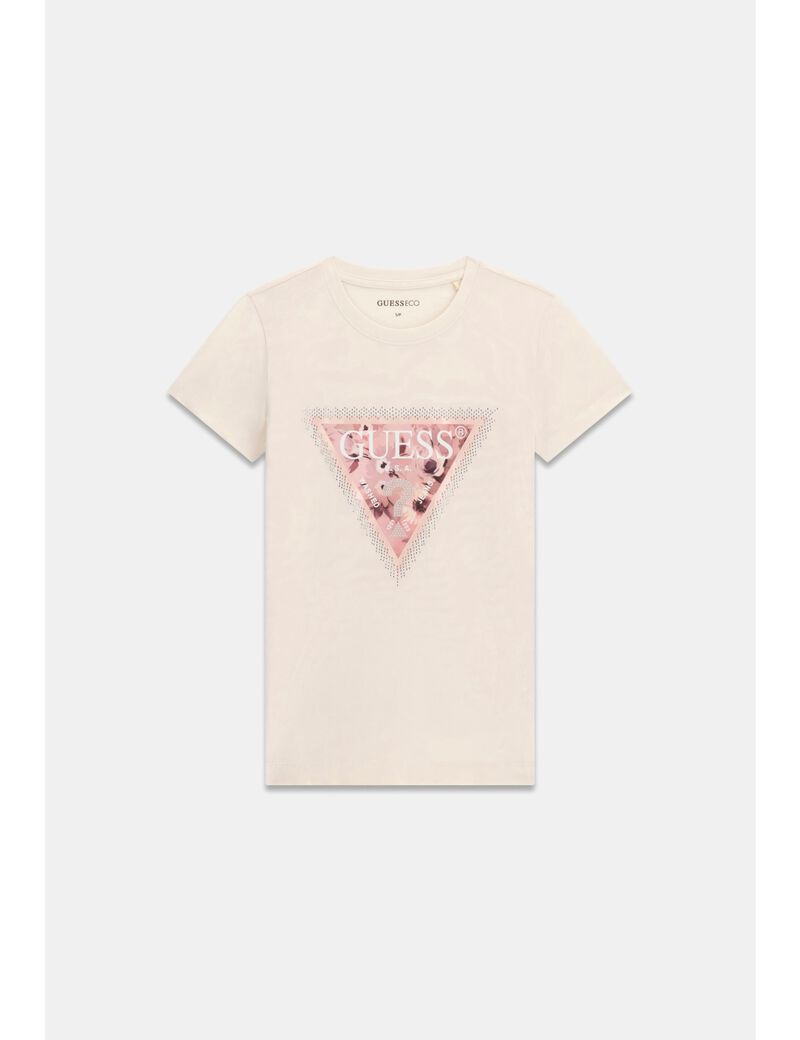 guess triangle logo t shirt