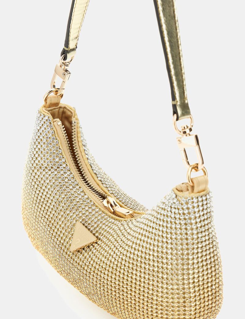 حقيبة كتف زالينا صغيرة مرصعة بأحجار الراين