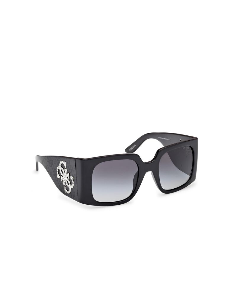 Square black gradient smoke sunglasses