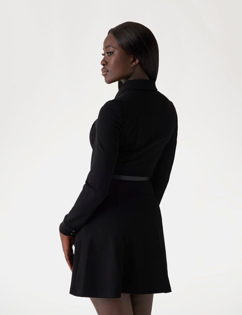 Flared mini shirt dress