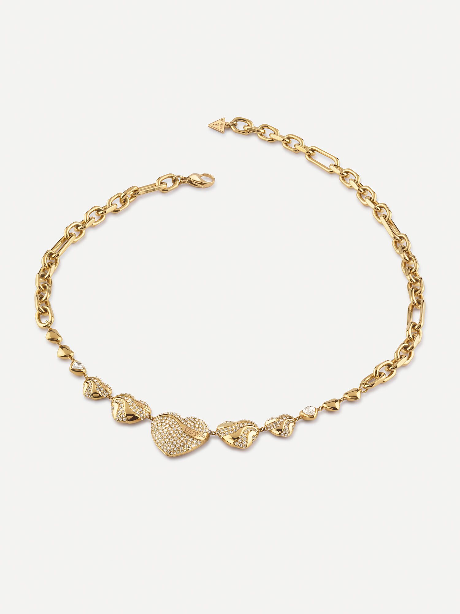 18 multi crystal heart necklace