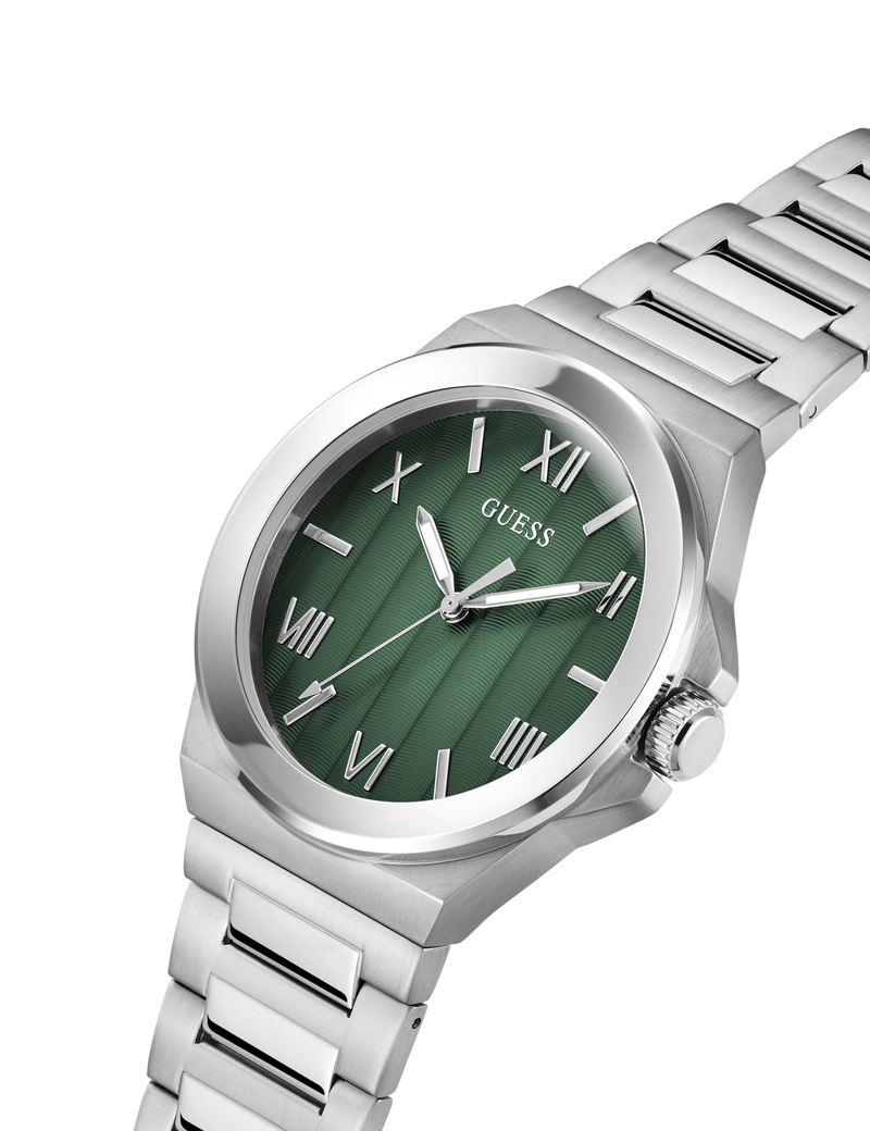 Mens Silver Tone Analog Watch