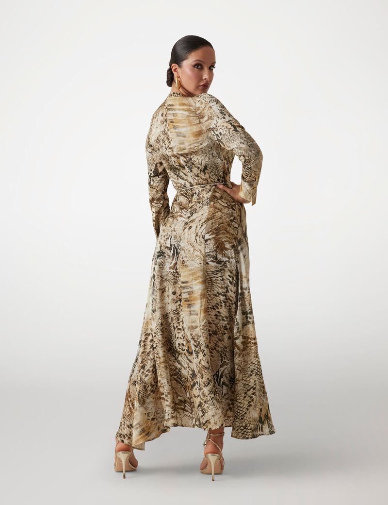 فستان مارسيانو طويل بطبعة حيوانية