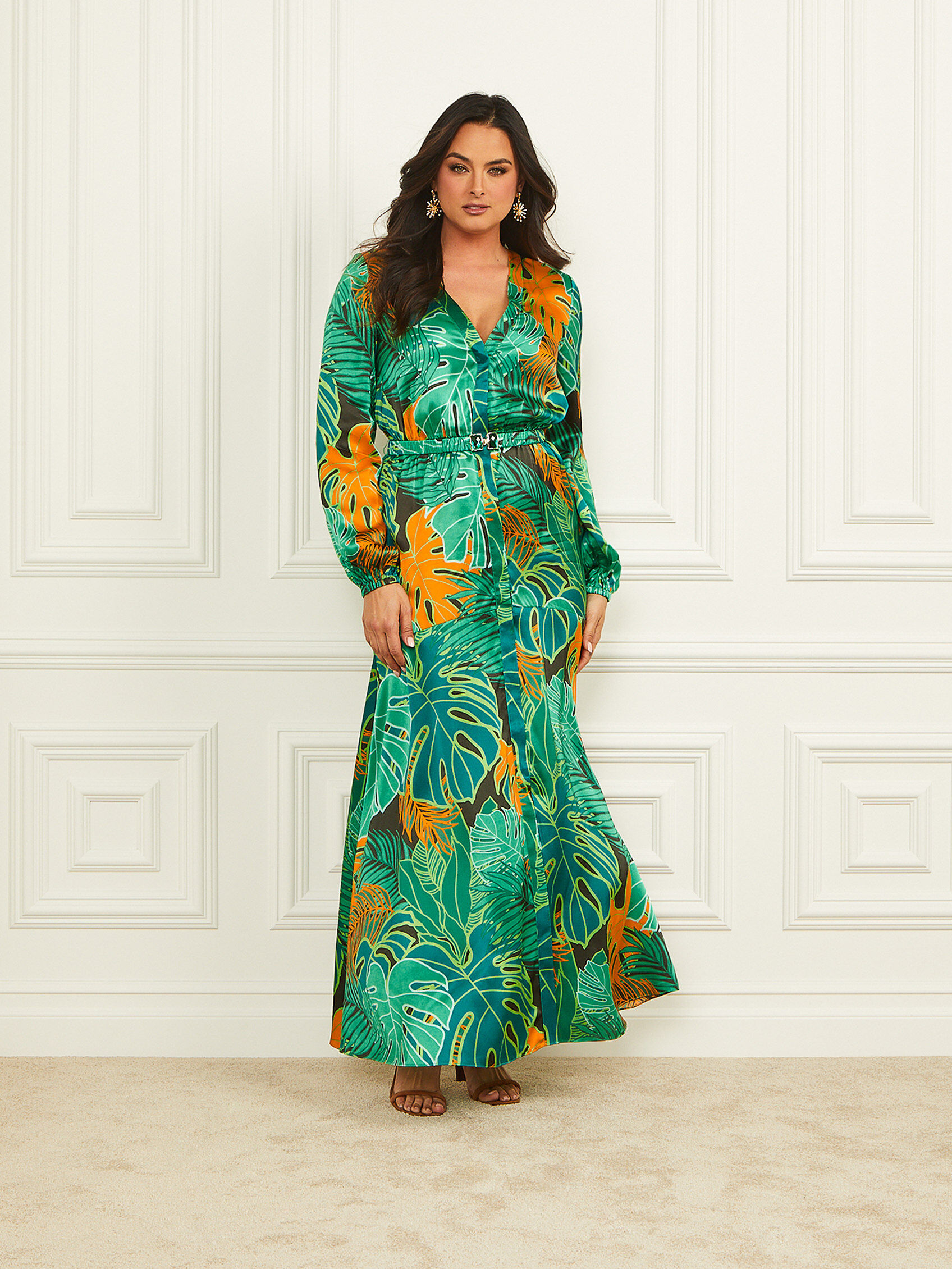 Guess floral maxi dress deals