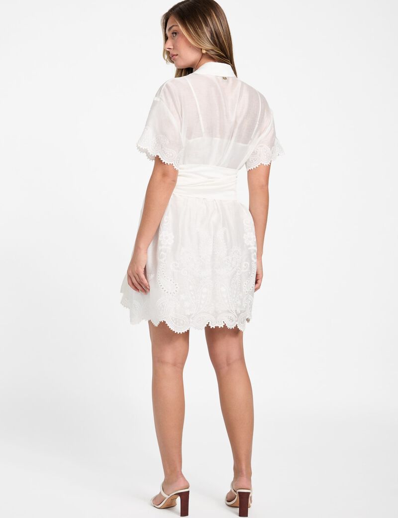 Marciano linen-blend mini dress