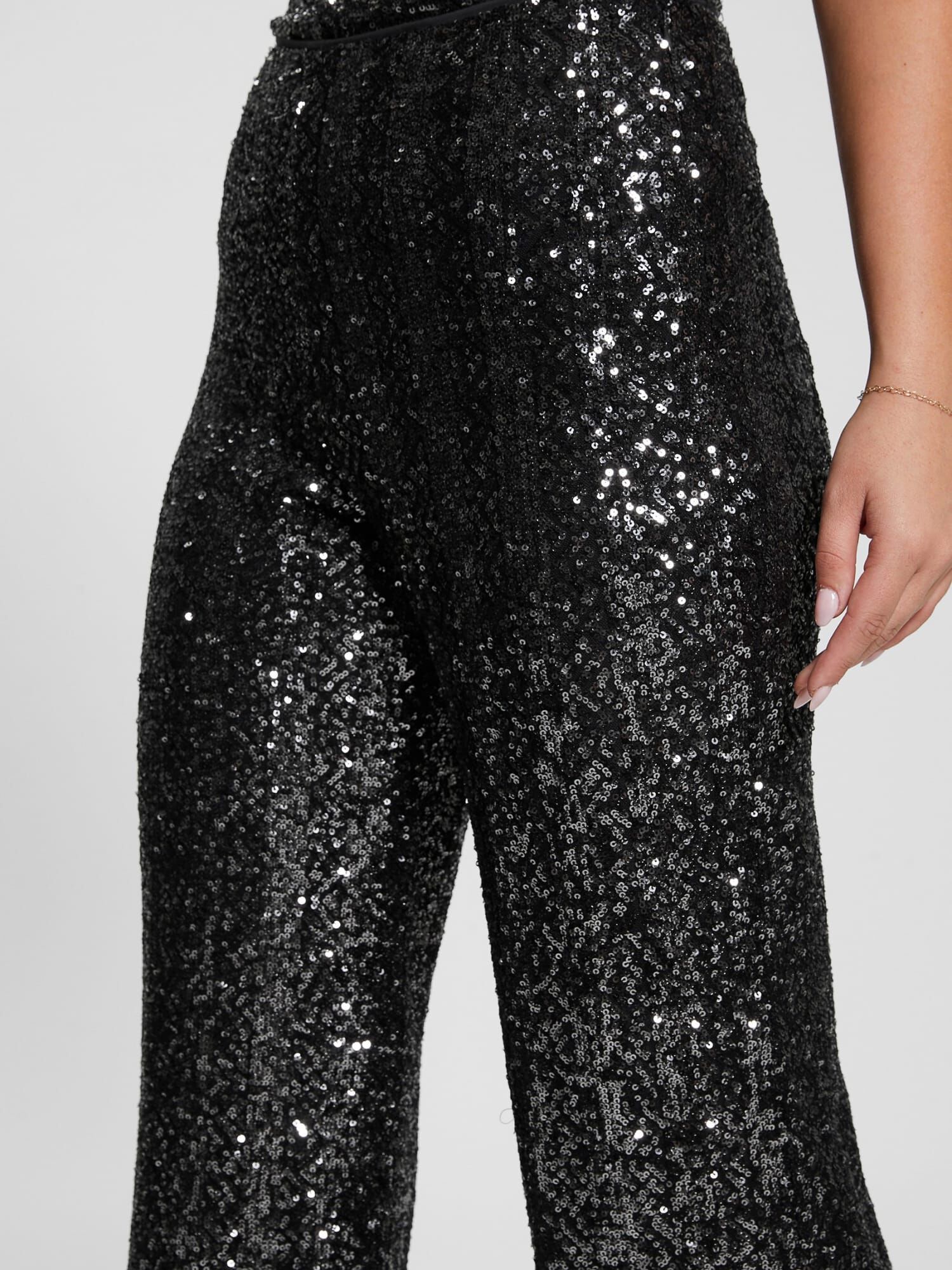 Shop GUESS Online Sequins Wide Leg Pant