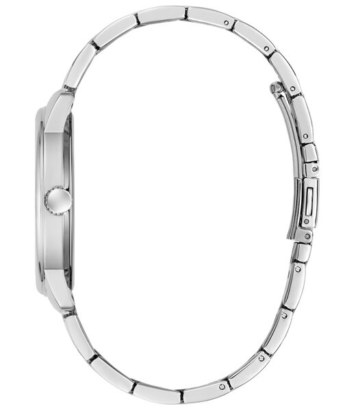 Mens Silver Tone Round Analog Watch