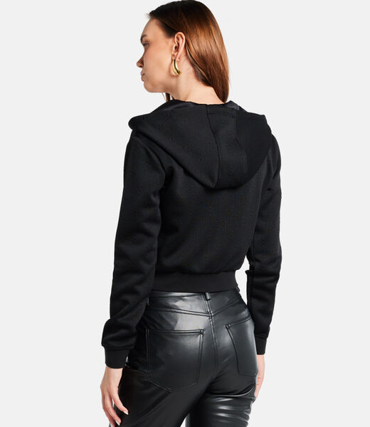 هودي بسحاب كامل وشعار على كامل التصميم