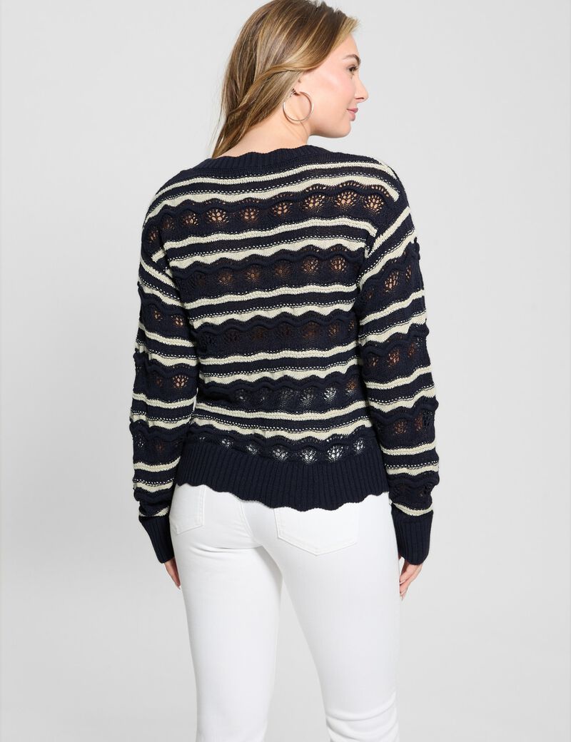 Openwork knit sweater