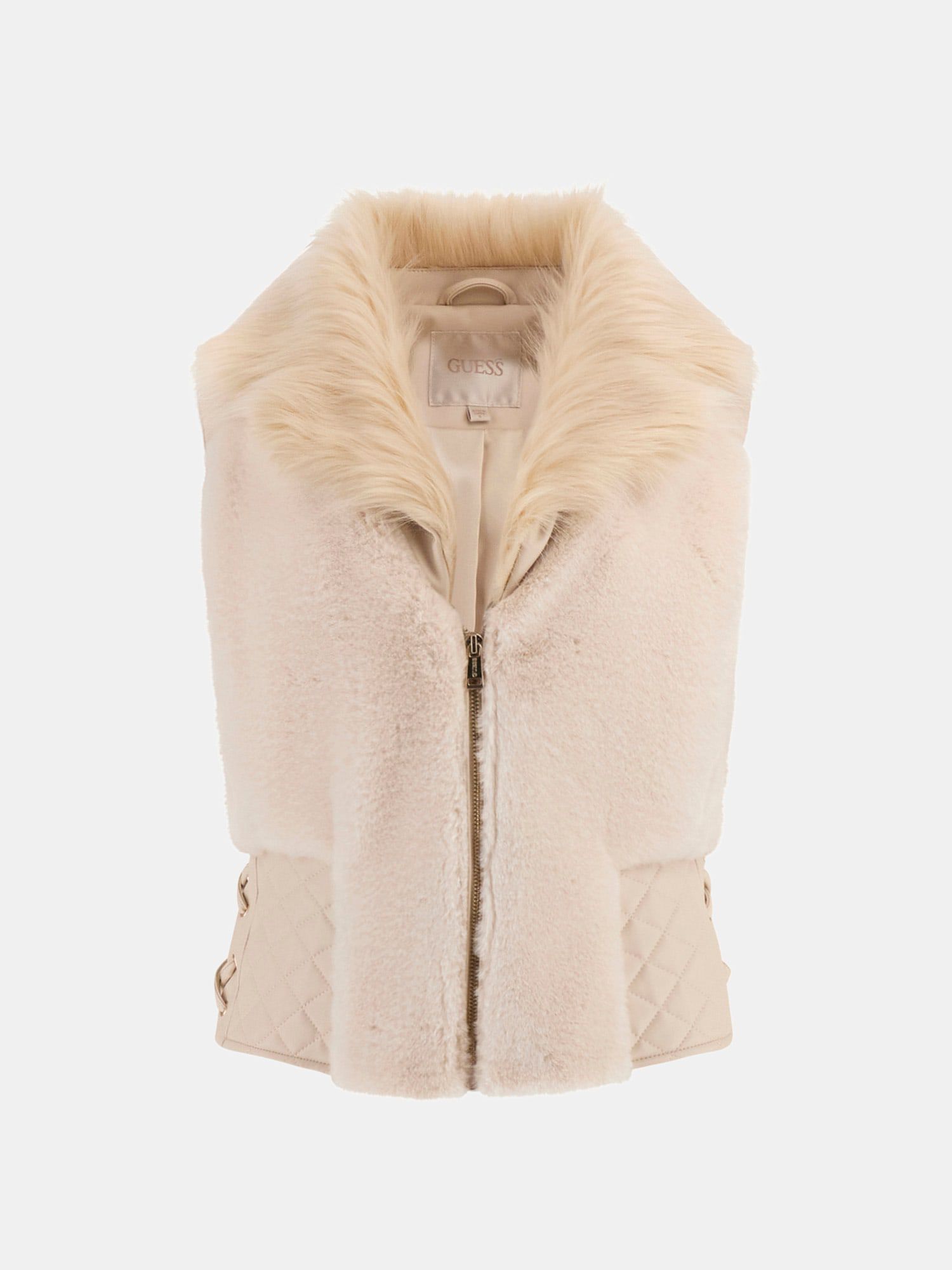 Guess fur vest store
