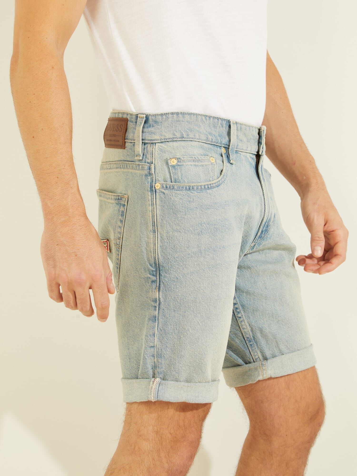 Guess men's denim best sale shorts