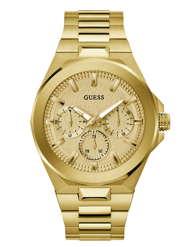 Mens Gold Tone Multi-function Watch