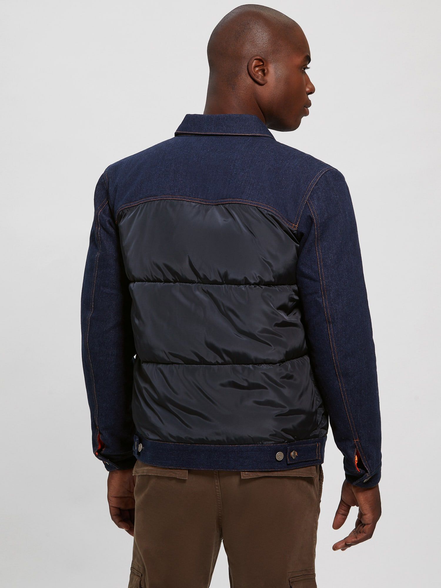 Guess denim puffer jacket sales