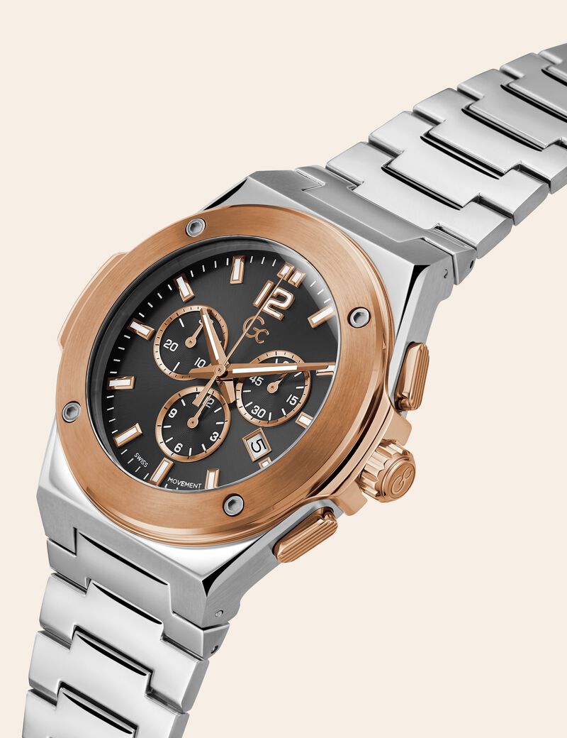 GC steel chronograph watch