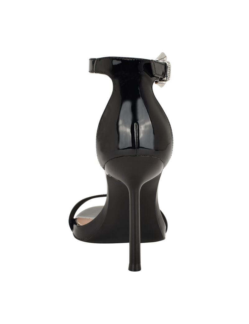 Insraa Stiletto Heeled Sandal with Rhinestone Buckle