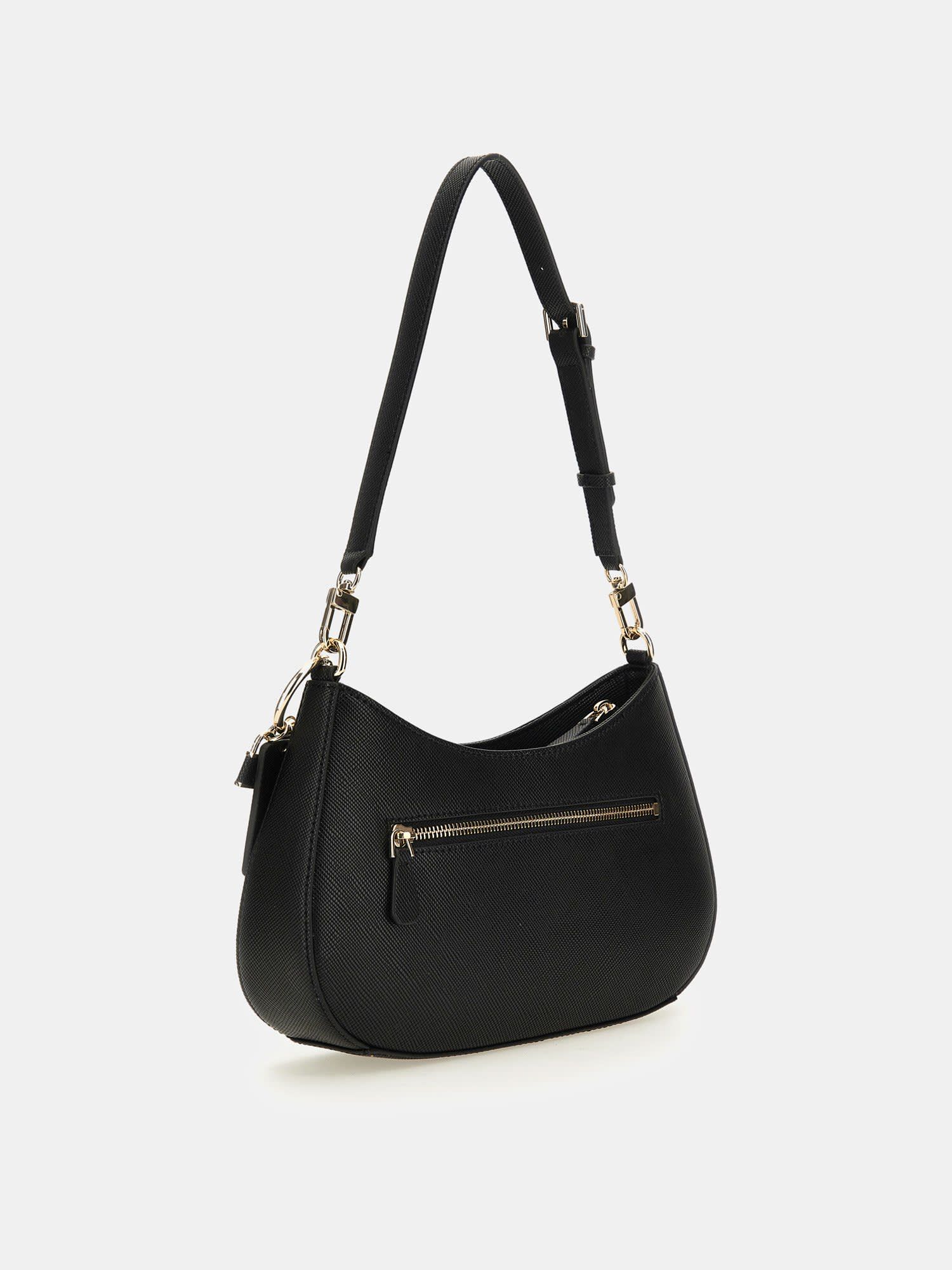 Guess black leather shoulder bag cheap