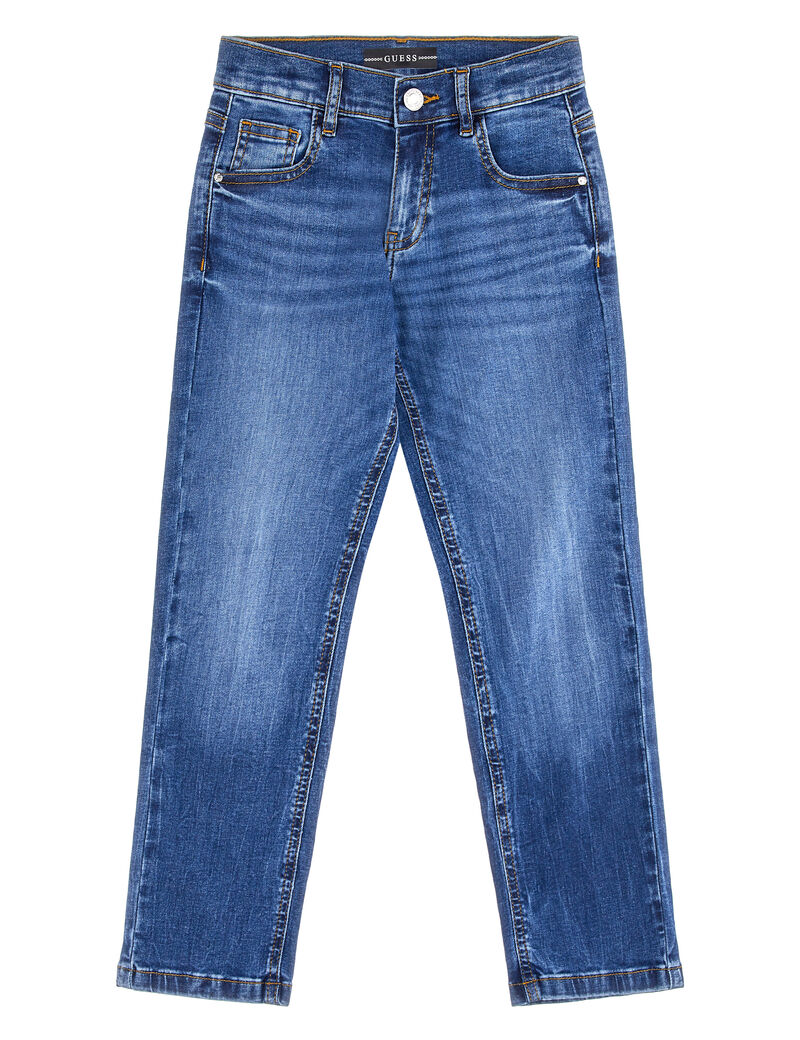 Mid rise straight denim pant