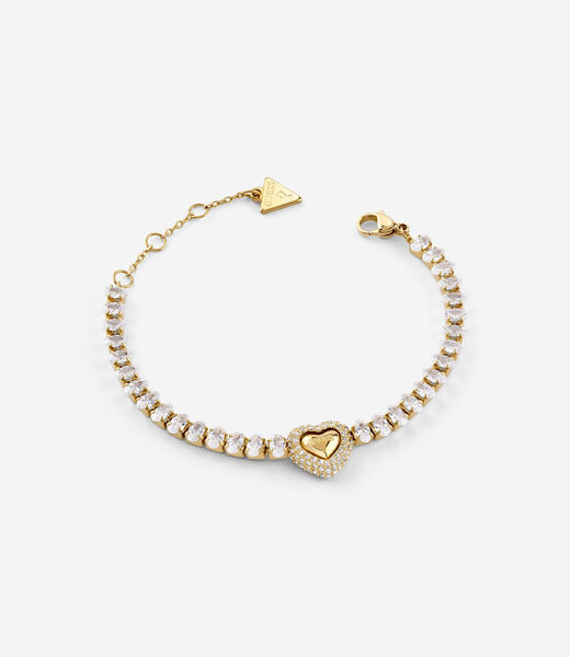 Pave heart tennis bracelet