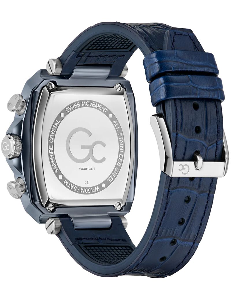 Gc Sportchic Men S Sm927 Mvmt Beige Dail 5 Amt Blue Genuine Leather Strap