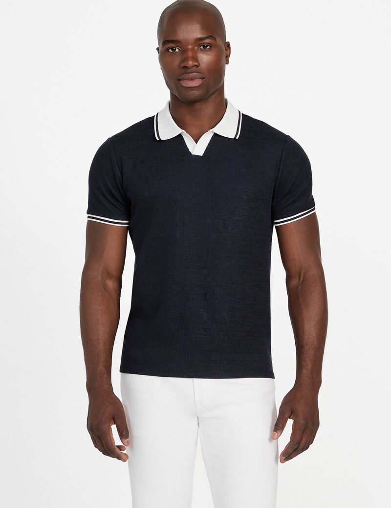 Knit polo shirt