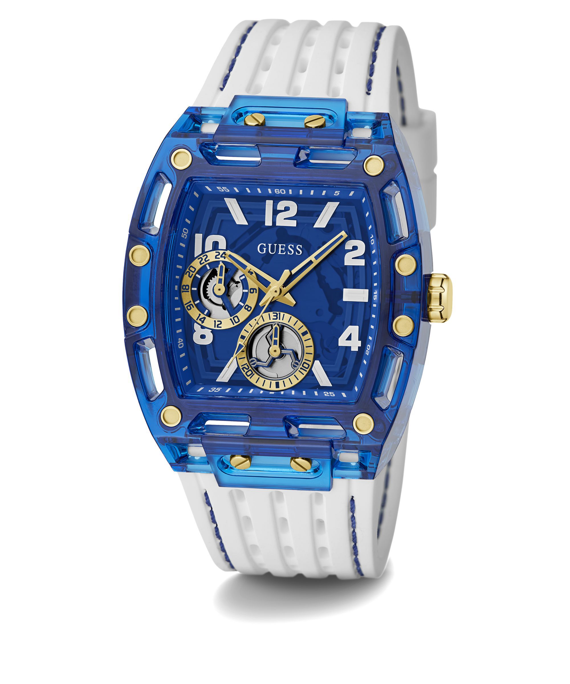 Shop GUESS Online White Quartz Analog Silicone Watch