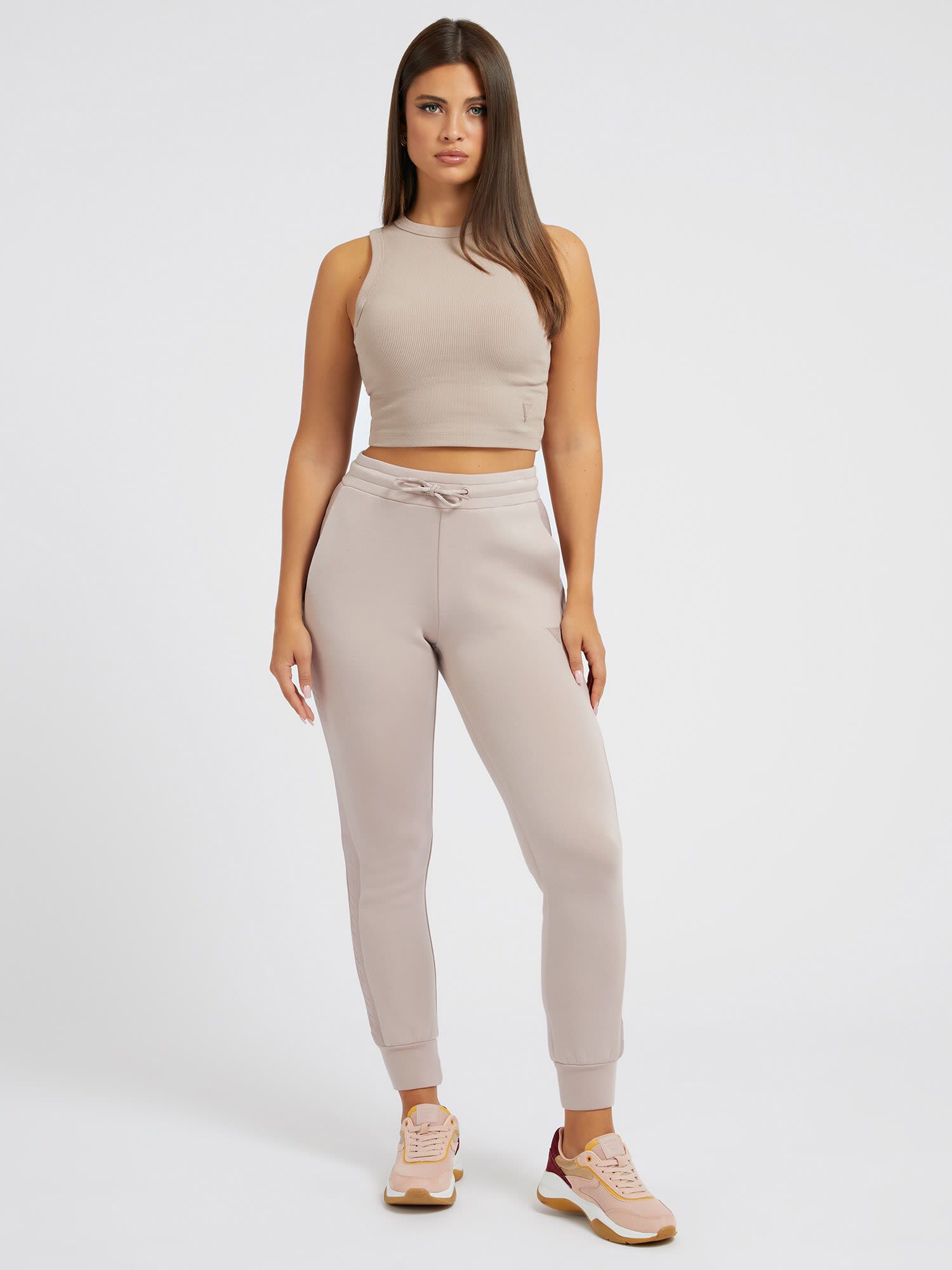 Guess cropped logo tank top hot sale