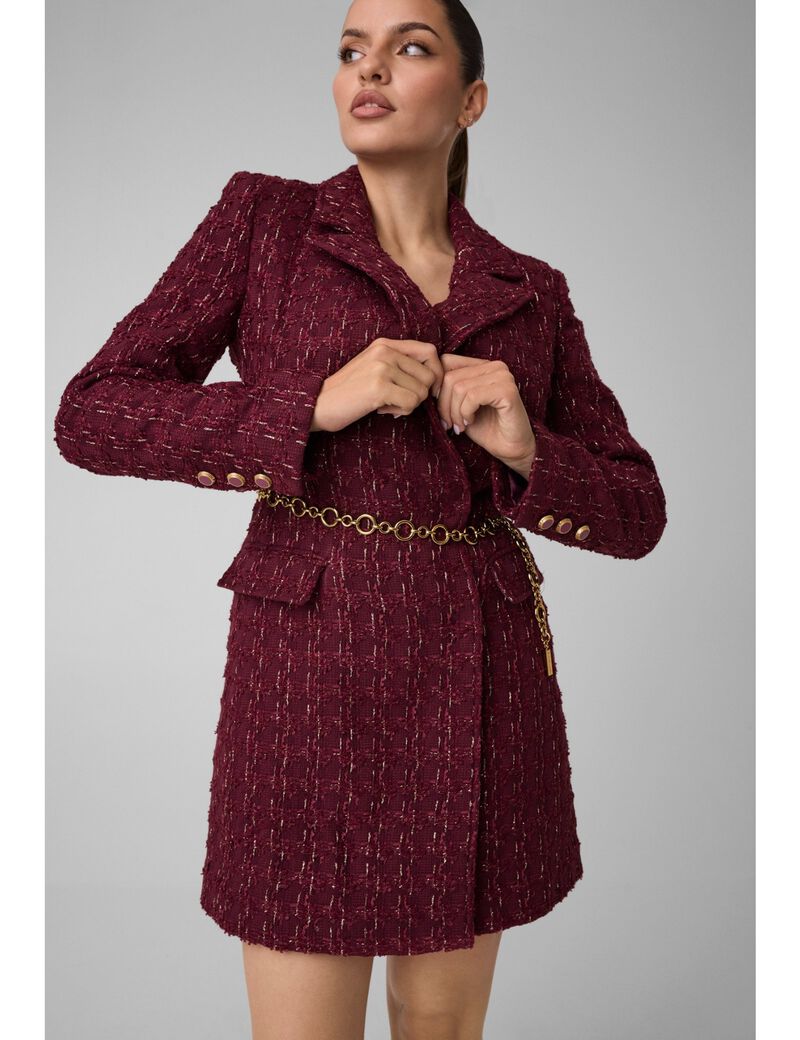جيس tweed blazer belted dress