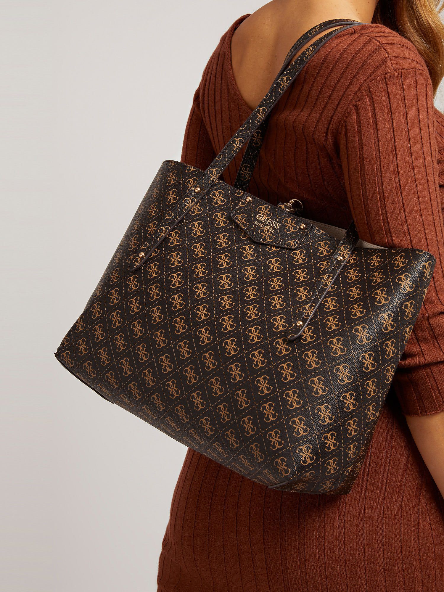 Shop GUESS Online Eco Brenton Medium Tote