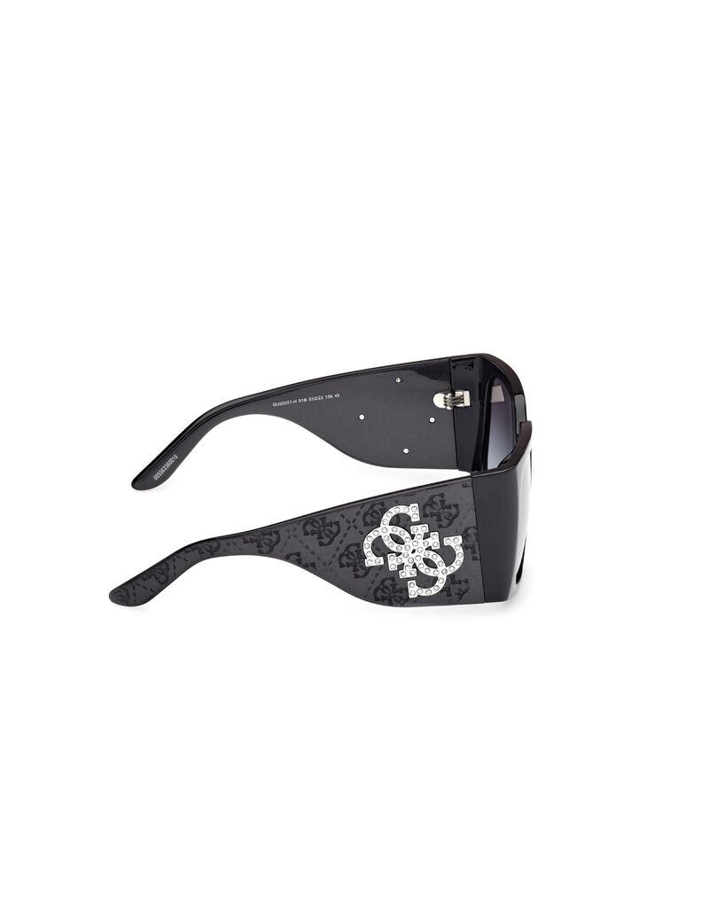 Square black gradient smoke sunglasses