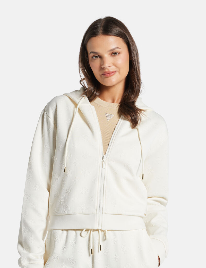 هودي بسحاب كامل وشعار على كامل التصميم