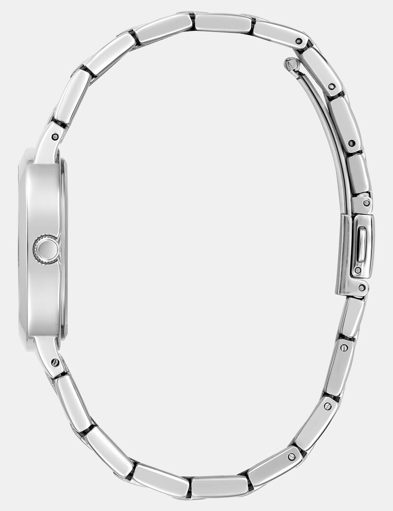 Analogue watch with woven glitter-look detail