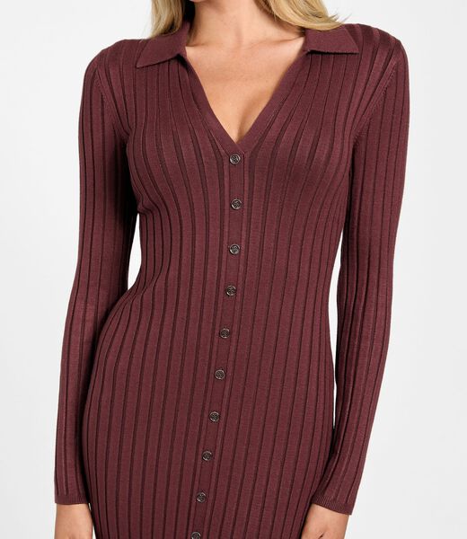 Rib-knit midi sweater dress