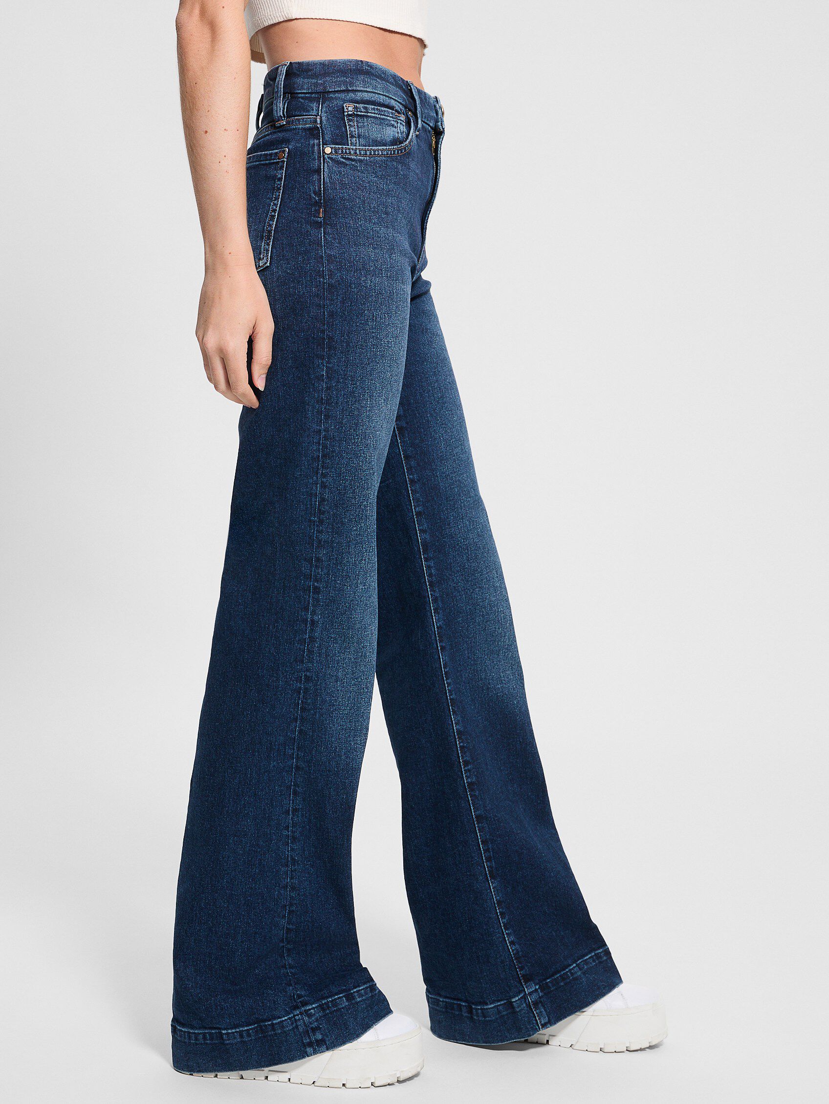 High rise flare denim pant
