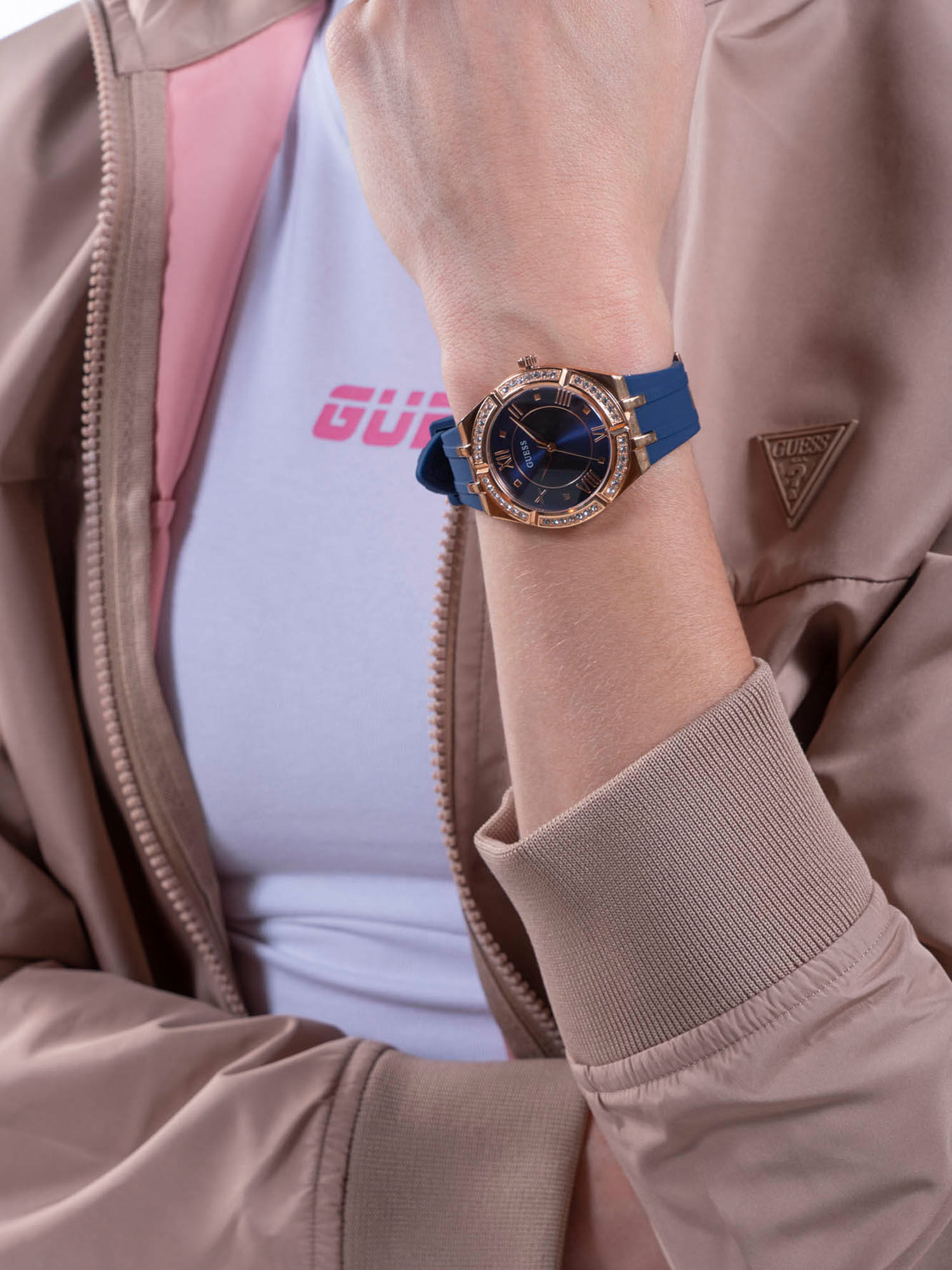 Guess blue ladies watch shop