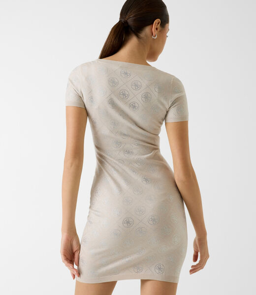 Wool blend rhinestones dress