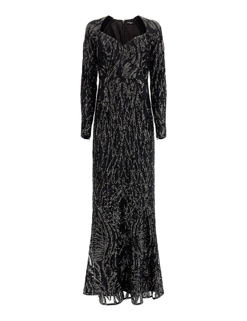 فستان مارسيانو طويل مزين بالترتر