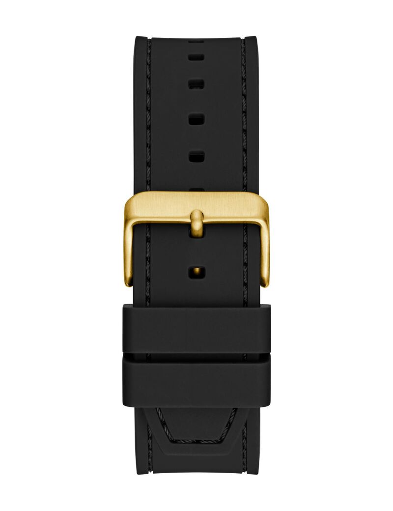 Mens Black Gold Tone Analog Watch