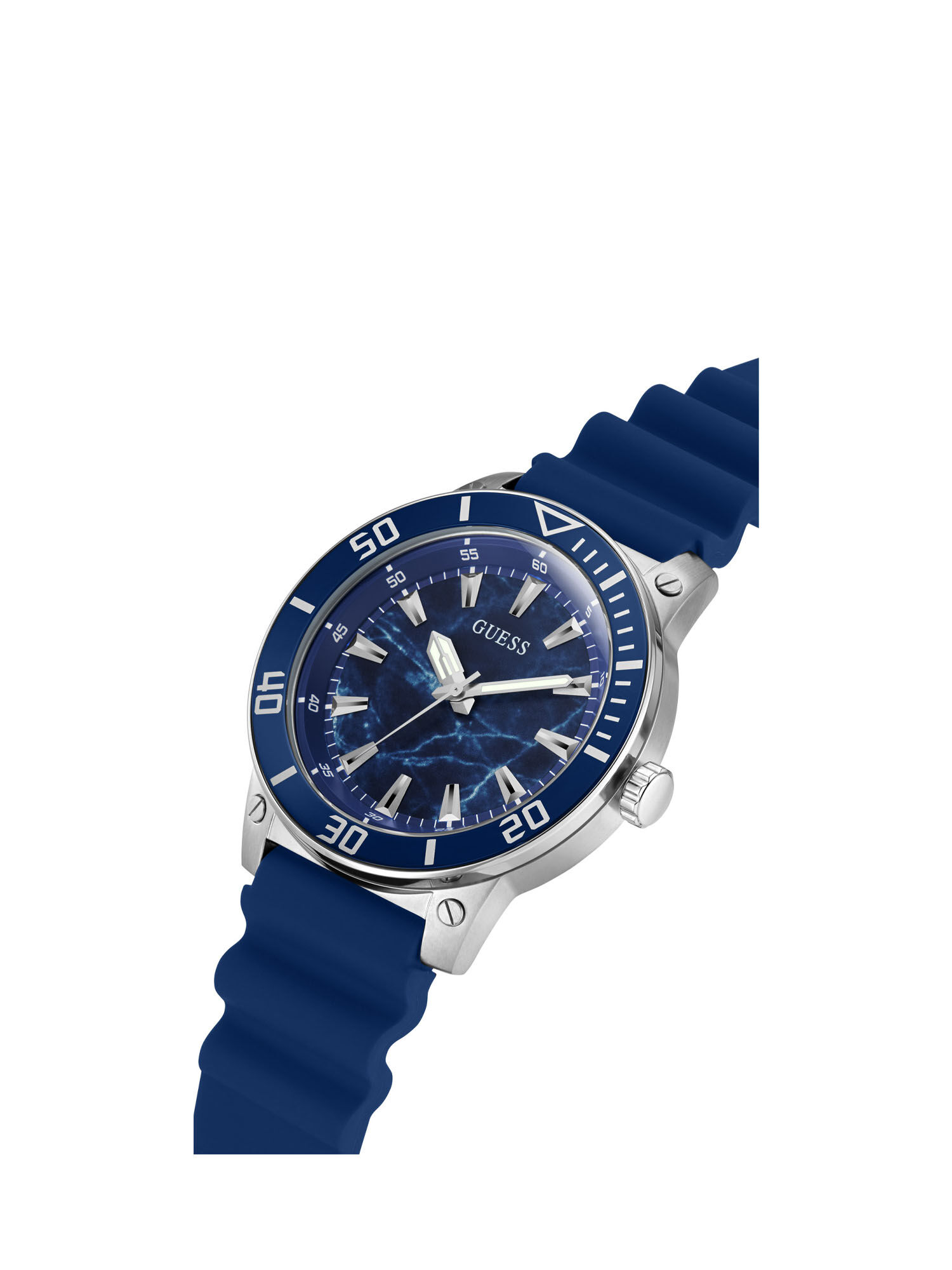 Guess blue silicone best sale watch