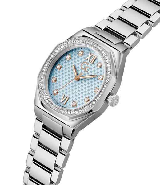 LW COUSSN SLEEK LADY SLV CS BLU DL 34MM QTZ SLV SS BRCT FW23