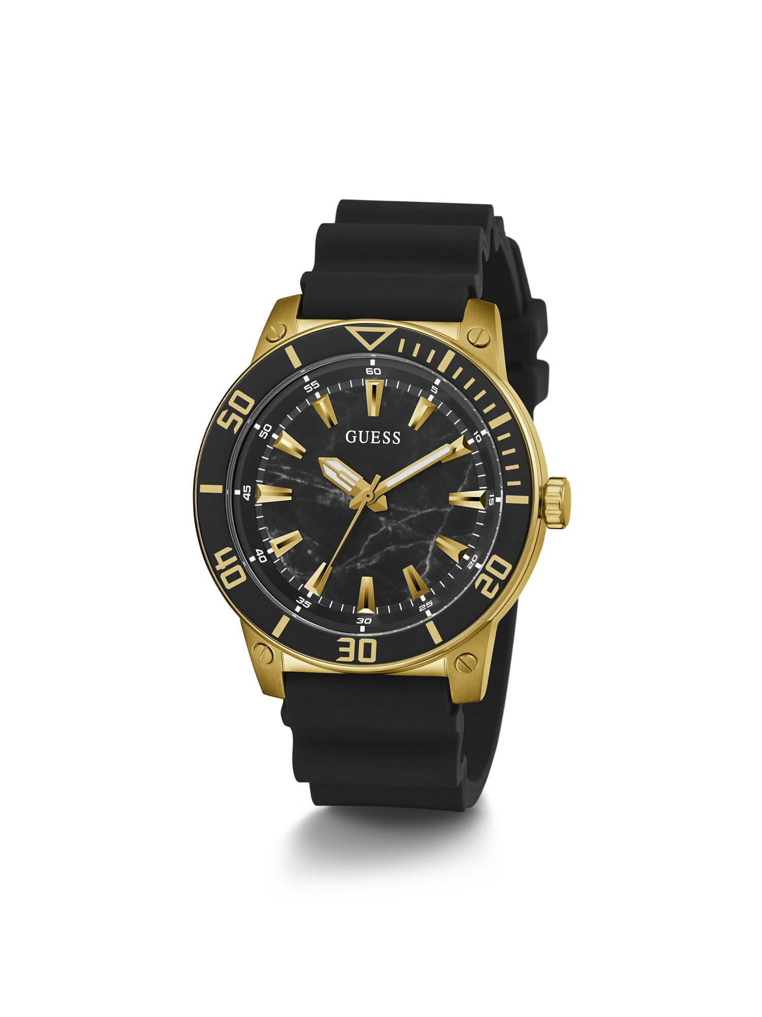 Guess black shop and gold watch